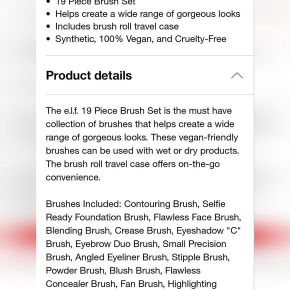 ELF Ultimate Luxe Brush Roll19-Piece Brush Collection - Picture 8 of 8